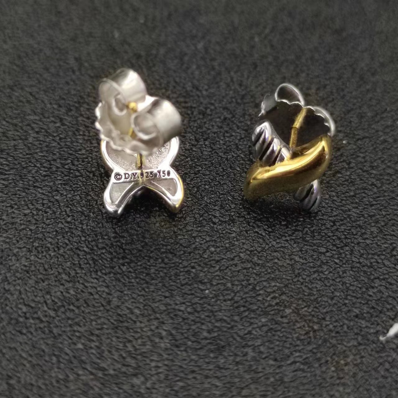 Vintage 18k 14k vergulde dikke designer stud oorbellen voor vrouwen X kabel diamant metalen dikke luxe oorbel lichtgewicht hoepels