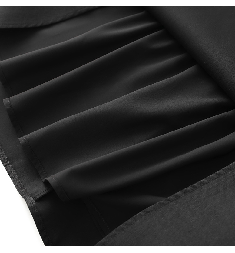 2024 스프링 검은 색 단색 자수 드레스 3/4 슬리브 옷깃 목 비즈 무릎 길이 캐주얼 드레스 W4M053203