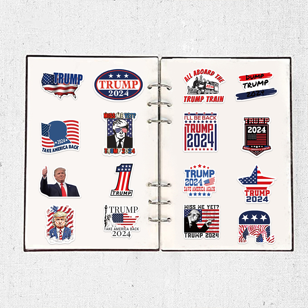 50 stuks DIY beroemde autostickers Amerikaanse president Trump Graffiti-stickers voor bagage gitaarbeker motorfiets scooter koelkast speelgoed skateboardhelmen