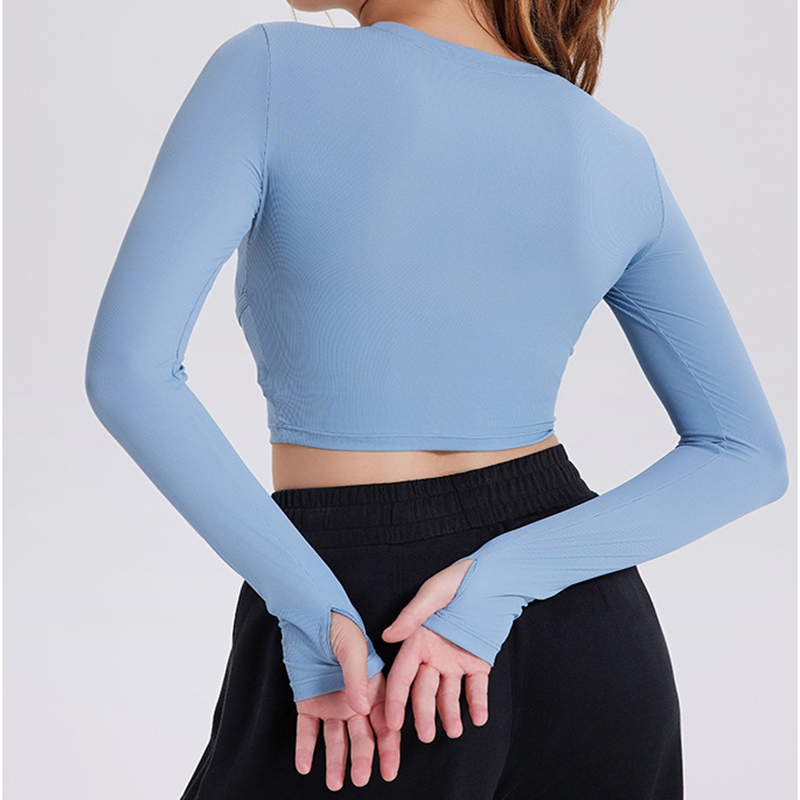 lu-88 Women's yoga fitness long sleeved top women's elastic quick drying sports tight top