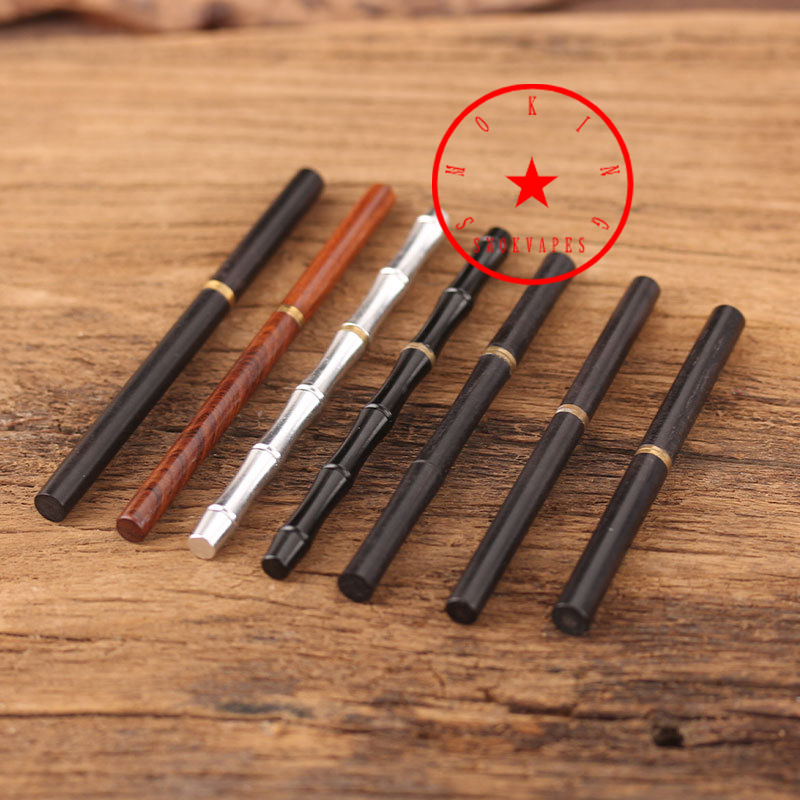 Senaste rökning Aluminium Natural Wood Cigar Hookah Shisha Bowl Filter Hole Needle Stick Rod Bong Tobacco Cigarett Cleaning Holder Hook Poker Multifunktion