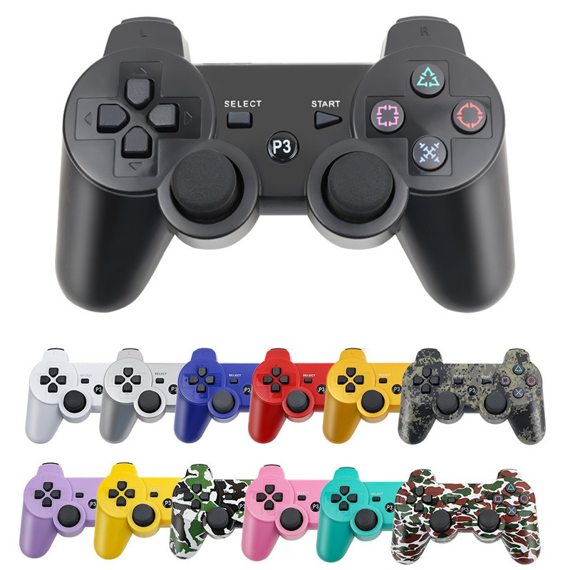 Atacado Dualshock 3 Joysticks Bluetooth sem fio para PS3 Controle de vibração Controles Joystick Gamepad para PS Ps3 Controladores de jogo têm logotipo com caixa de varejo