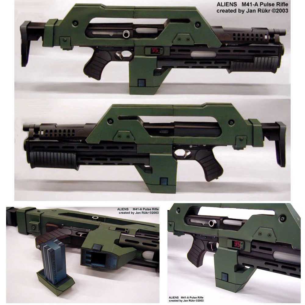Gun Toys 85cm 3D paper idols for self-making alien 3-weapons M41-pulse rifle handmade paper handmade Christmas toy Christmas gift toys for children 240307