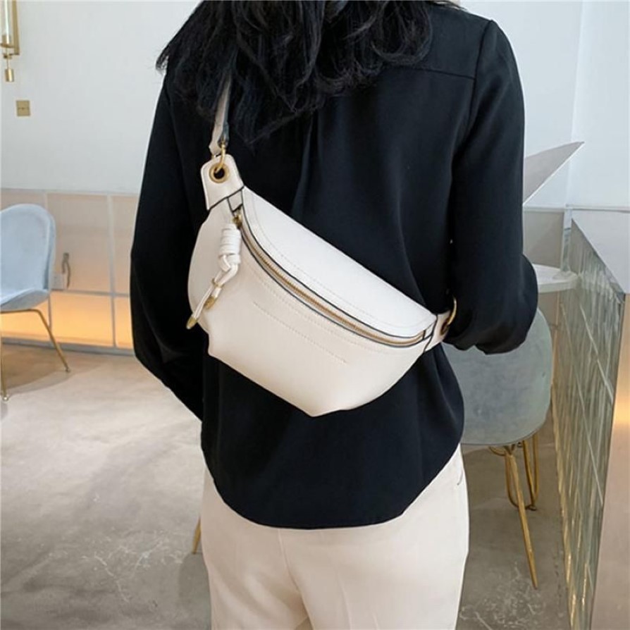 Women Waist Packs White Purse Leather Fanny Letter Belt Bags Shoulder Messenger Female Wallet Fashion Chest Crossbody Bag Pouch311M