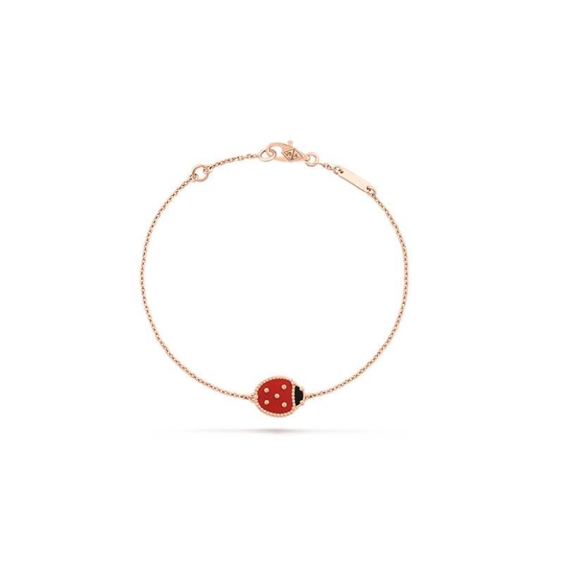 Designer Ladybug Bracelet Rose Gold Plated chain Ladies and Girls Valentine's Day Mother's Day Engagement Jewelry Fade F2477