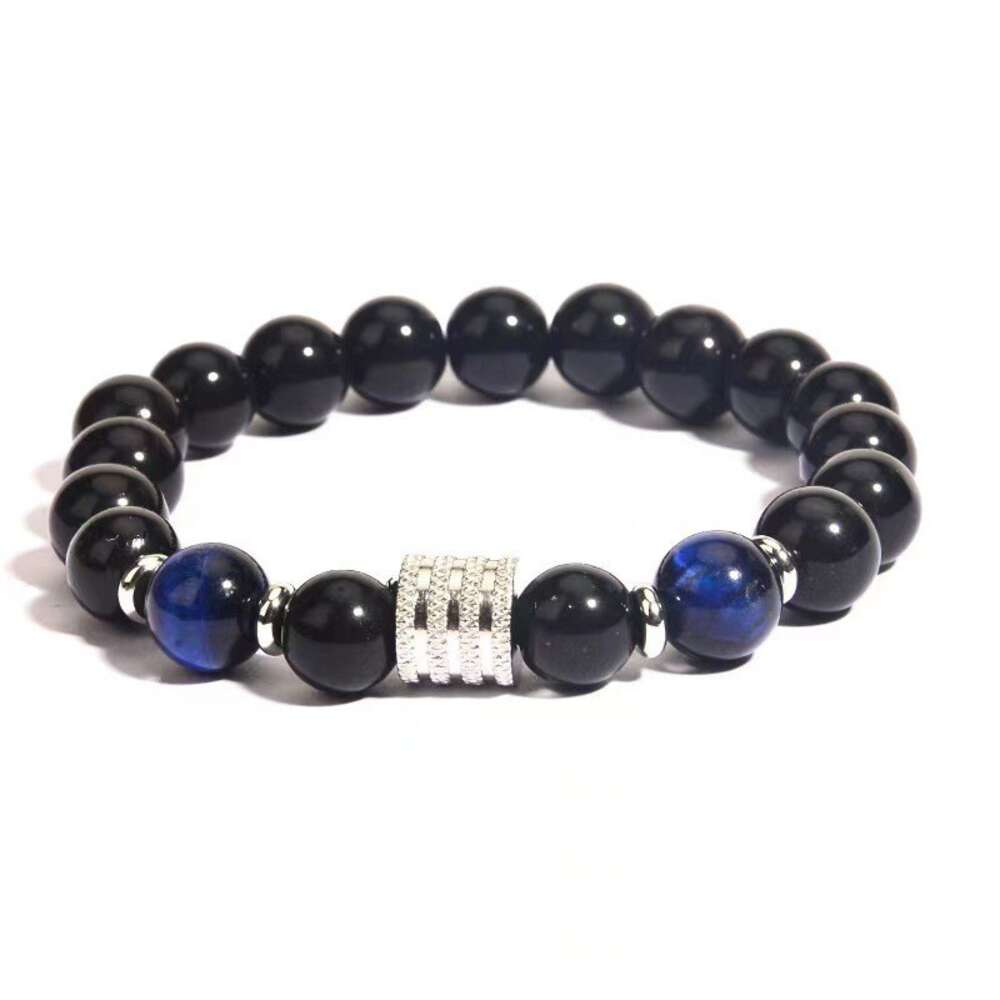 Nouveau Bracelet obsidienne hommes avec perles volcaniques de haute qualité garçon ami