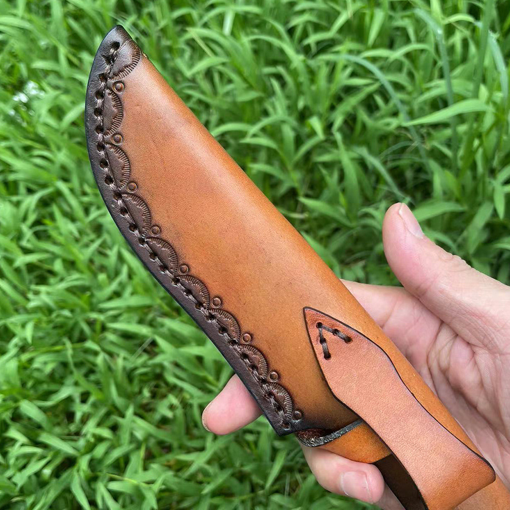 Nouveau S2270 Gaine de couteau en cuir de vache de première couche, gaine de couteau en cuir, étui de couteau droit, couvercle de lame de couteau, étui de couteau de ceinture pour la chasse, les loisirs et la cuisine