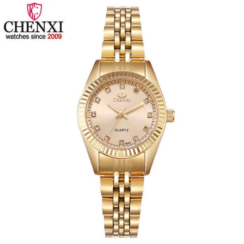 Chenxi Women Golden Silver Classic Quartz Watch女性エレガントな時計豪華なギフトウォッチレディースウォータープルーフリストウォッチ210720319t
