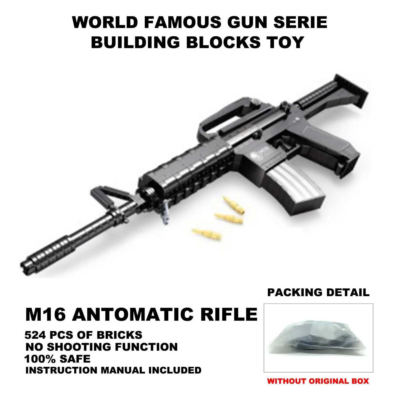Gun Toys Gun Toys Barrett 98K MP5 QBZ95 военная винтовка-револьвер M4 Desert Eagle автомат может стрелять пулями-кирпичным игрушечным пистолетом 2400308