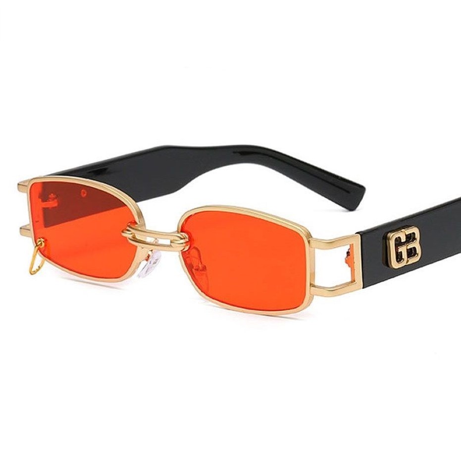 Nouvelles lunettes de soleil de créateur Hip Hop pour hommes et femmes Rap mode carré cadre en métal doré luxe femme Hiphop Glasses225t