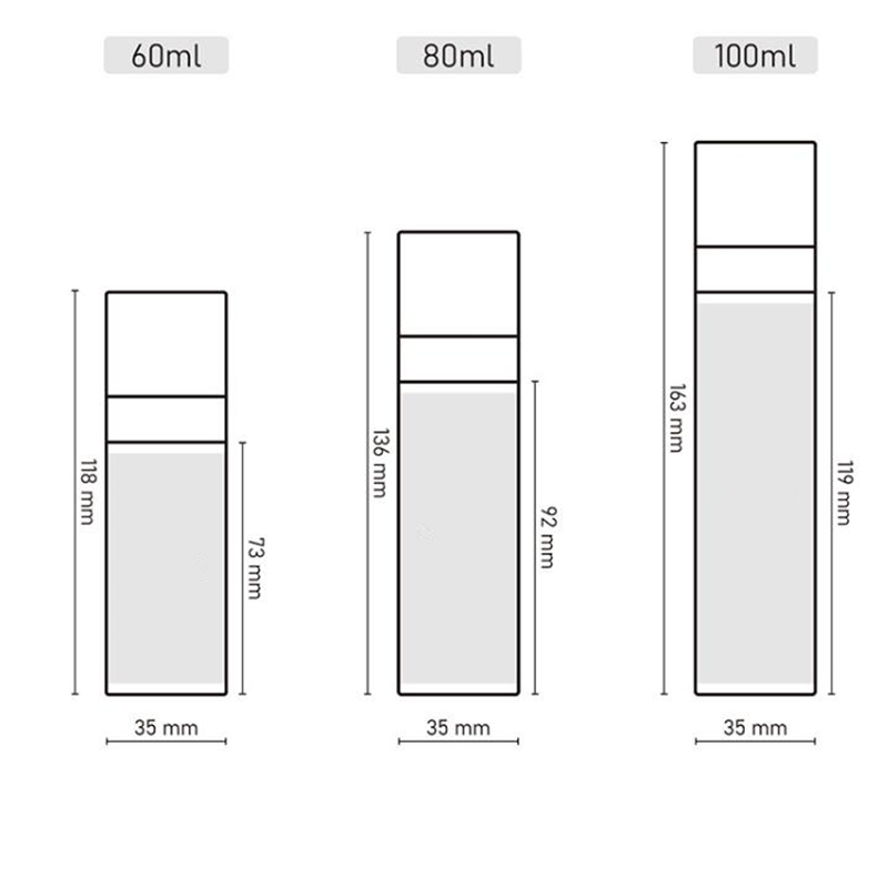 60/80/100 ml Refillerbar parfymsprayflaska Tomkosmetiska behållare rosa atomiserflaskor Kvinnor