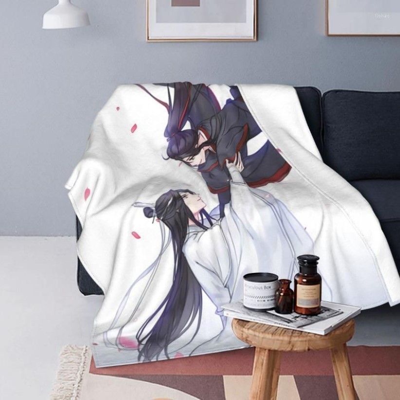 Cobertores Grandmaster do cultivo demoníaco The Untamed Fleece Throw Blanket Lan Zhan Wei Wuxian Yaoi para cama de quarto Throws246Y