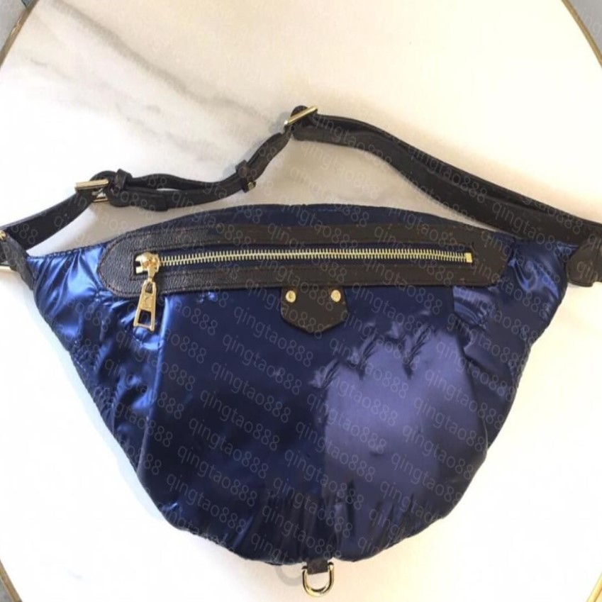 Fashion Women Waist Bags Designer Pillow Maxi Handbags Purses Embossing Flower Black Fabric Shoulder Bumbag Fanny Pack Belt Bag236z
