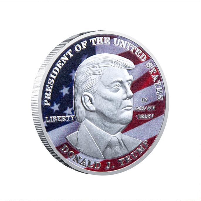 Factory spot 40mm Trump commemorative coin Bitcoin virtual coin custom pure gold pure silver commemorative medal Commemorative coin scenic coin