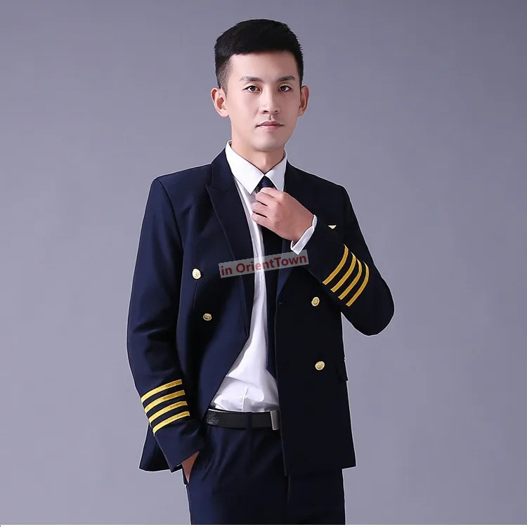 Air China-Uniform für Kapitän und Flugbesatzung. Fluggesellschaft und College-Bekleidung. Performance-Sicherheitsuniform für Herren für jährliche Treffen