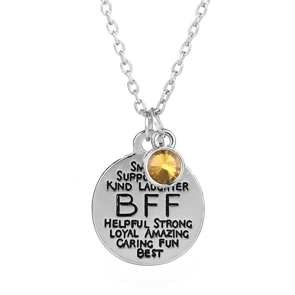 Hele 10 stuks veel BFF Collage Charm Hanger Ketting personaliseren ketting Geboortesteen Charme Ketting vriend sieraden gift236Y