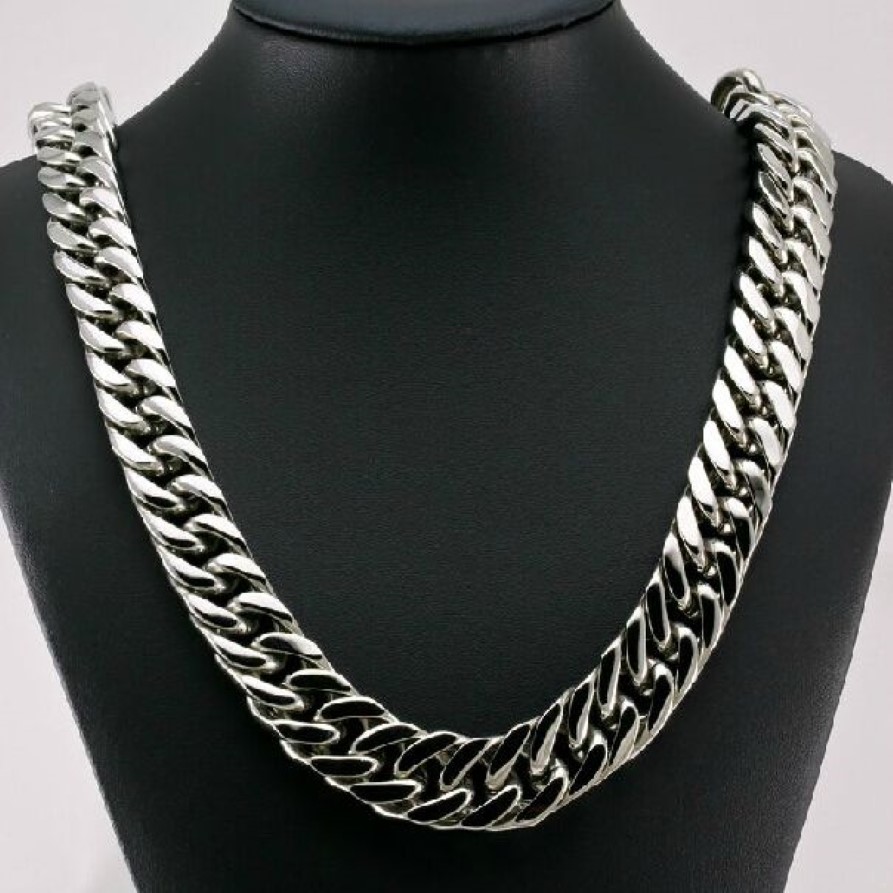 New Style Cool Men Jewelry 15mm 24'' Huge Large Stainless Steel Heavy Chunky Curb Link Necklace Chain for xmas holiday241h