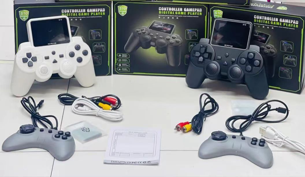 S10 Mini console di gioco portatile Scatola retrò classico 520 giochi Gamepad wireless Joystick Controller Lettore video Supporto TV Collega due lettori FC SFC Simulator