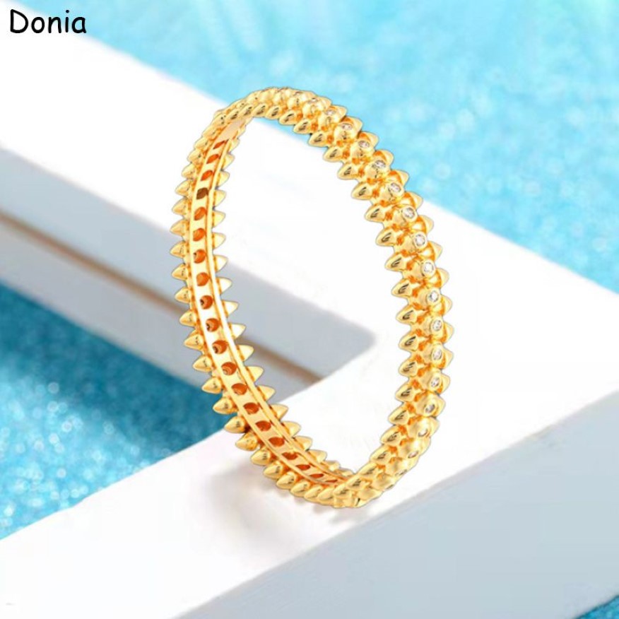 Donia Jewelry bracelet de luxe mode européenne et américaine classique cône carré cuivre micro-incrusté zircon bracelet ensemble de bagues dame de274a