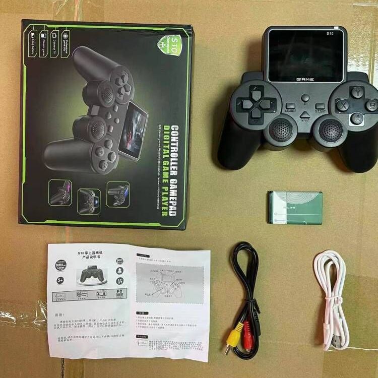 S10 Mini console di gioco portatile Scatola retrò classico 520 giochi Gamepad wireless Joystick Controller Lettore video Supporto TV Collega due lettori FC SFC Simulator