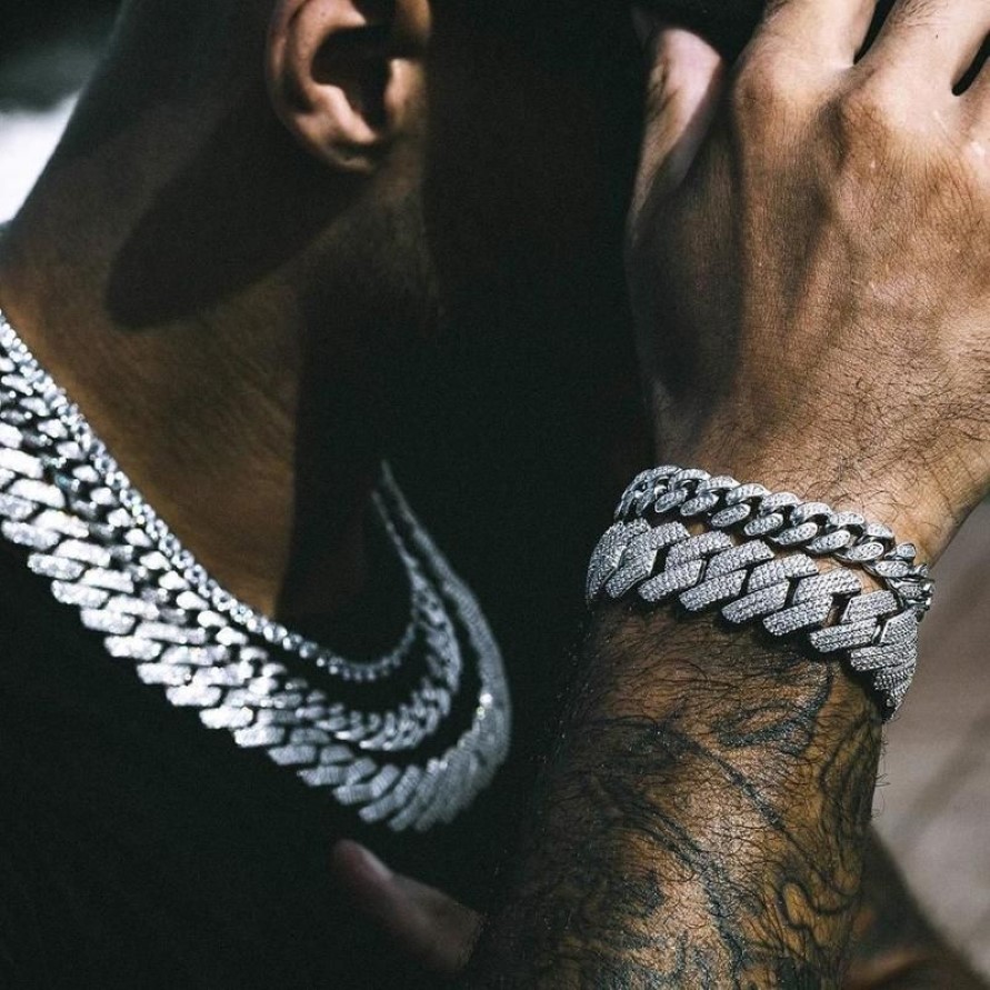 High quality iced out men jewelry 5A cz hip hop micro pave 19mm cuban link chain big heavy y necklace for men boy 2202122466