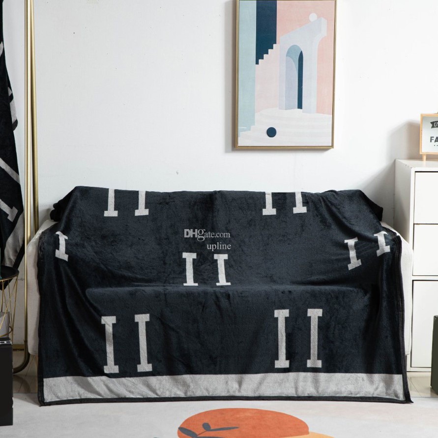 Delikat ullfiltar Letter Designer soffa täcker vuxna kastar filt utomhus lunch vila rese filt med taggar3012