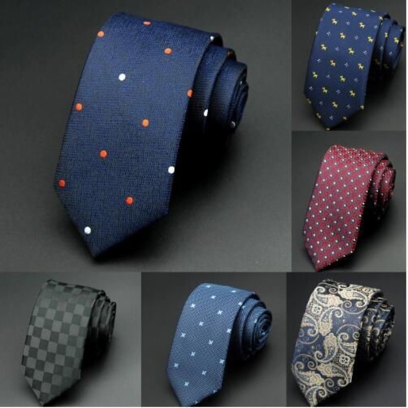 6cm Mens Ties New Man Fashion Dot Neckties Corbatas Gravata Jacquard Slim Tie Business Green Tie For Men236T