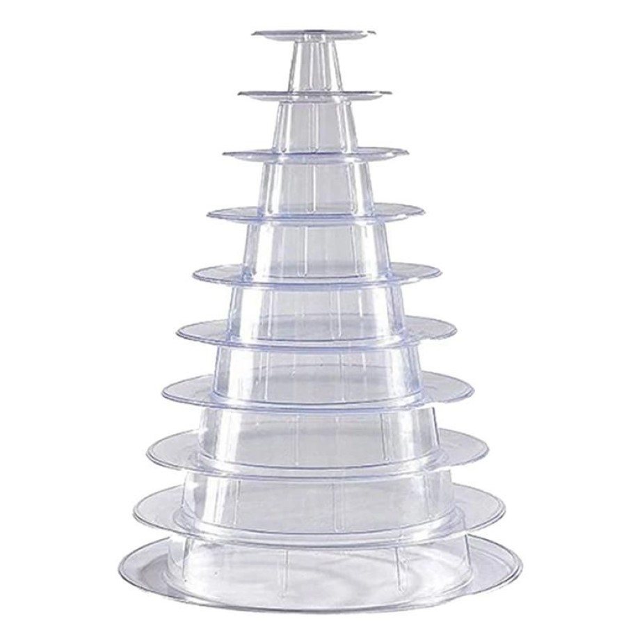 Pochettes à bijoux Sacs 10 niveaux Cupcake Holder Stand rond Macaron Tower Clear Cake Display Rack pour la fête d'anniversaire de mariage Decor248j