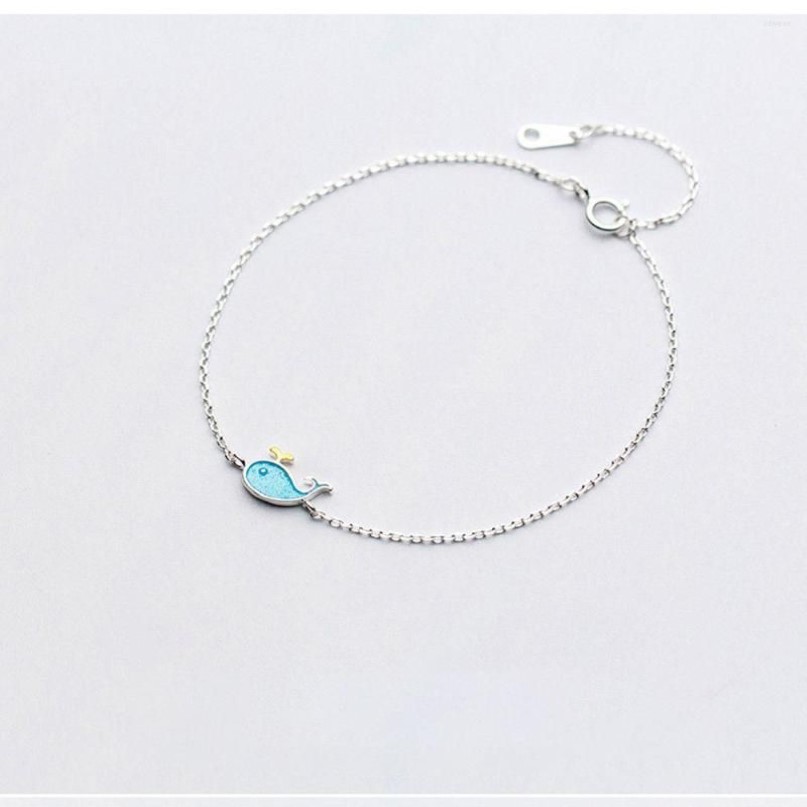 ربط أساور إكسسوارات الإبوكسي الأزياء Girls Gift Silver Bracelet for Women Cuff Cuff Whale Dolphin247C