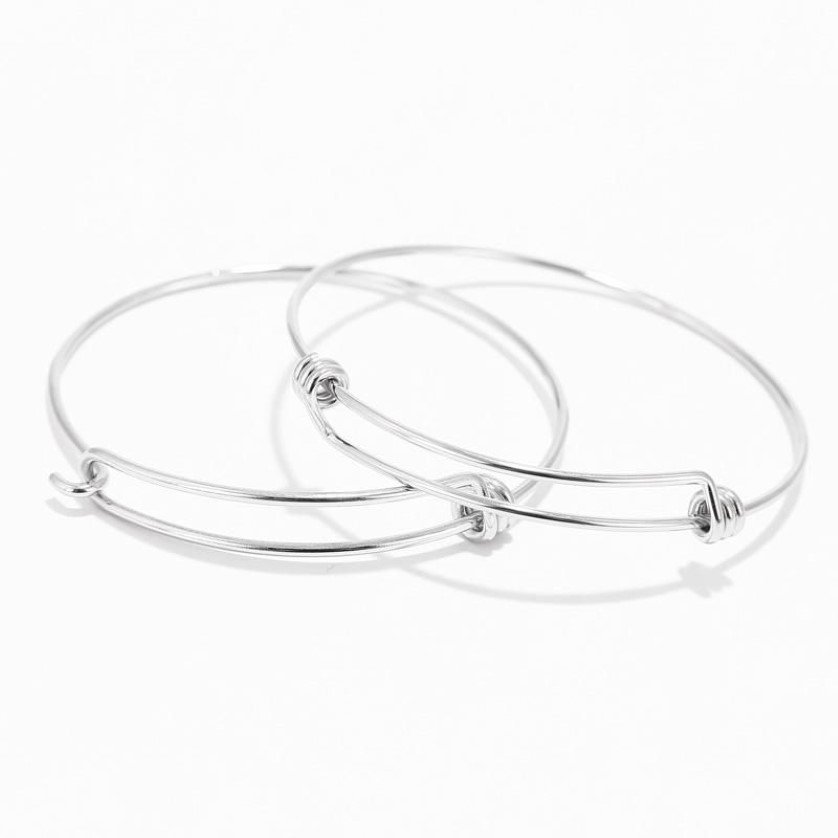 Bangle 2 stuks Rvs Verstelbare Draad Bedelarmband 58 63mm Voor DIY Sieraden Armbanden Maken Findings216j