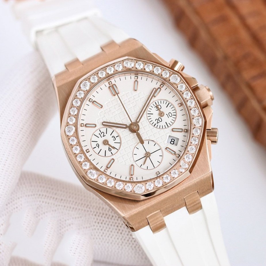 Reloj para mujer, relojes con movimiento mecánico automático, caja de 37 mm con diamantes, relojes de pulsera de negocios para mujer, Montre de Luxe266r
