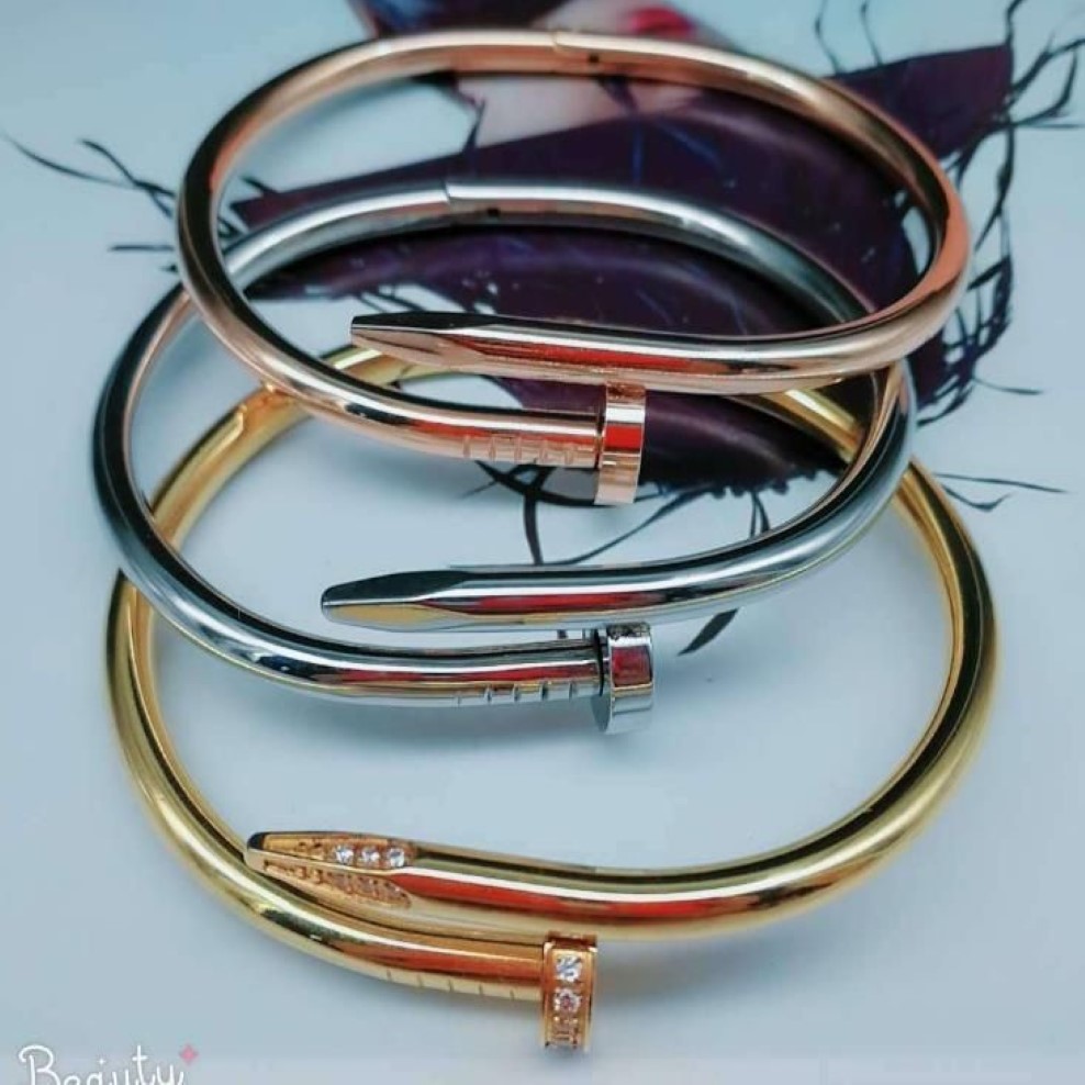 Nagelarmband aus Titanstahl, 18 Karat Roségold, Paararmband, Studentenarmband, männliches Armband und weibliches Armband251R