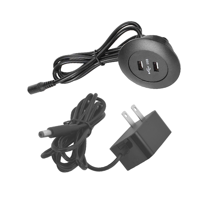 Möbeltillbehör Recliner soffa sidobord nattduksbordstudie skrivbord 5v2a 10w inbäddad runda svarta dubbla USB -portar laddningsuttag smart telefonplatta laddare