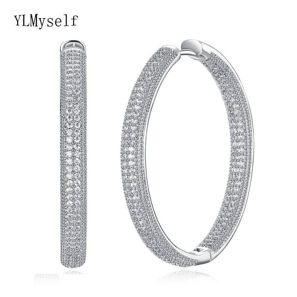 Toppkvalitet 4 cm diameter stor båge örhängen vita smycken klassiska smycken snabba kvinnor stora cirkel örhänge t190625272d
