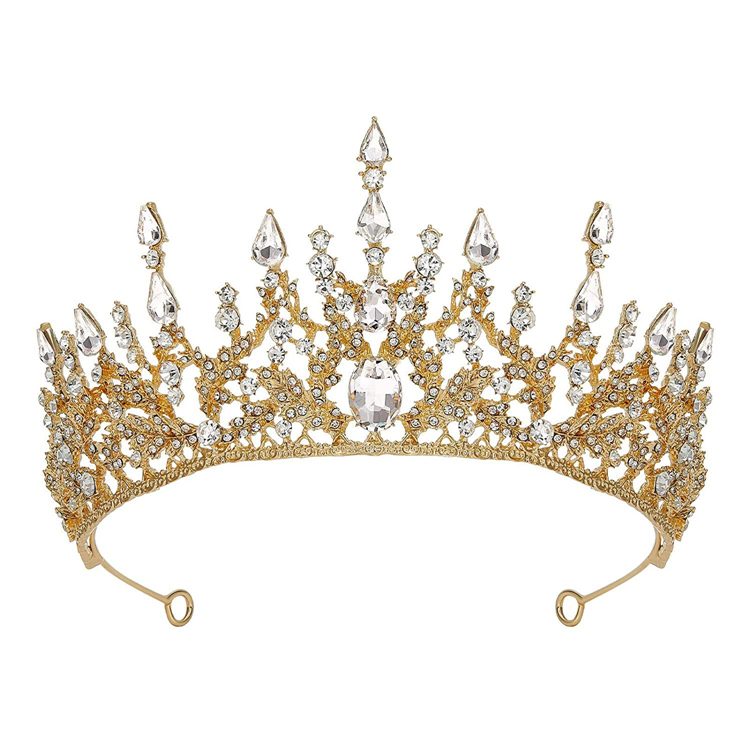 Partihandel Handgjorda vintage Black Wedding Crown Princess Pageant Crown Bridal Accessories 2417