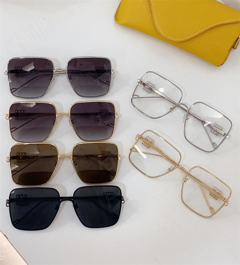 Новая модель Square Sunglasses 4006S Металлическая рама с украшением бриллиантов Простые и популярные стиль высокого класса UV400 защитные очки