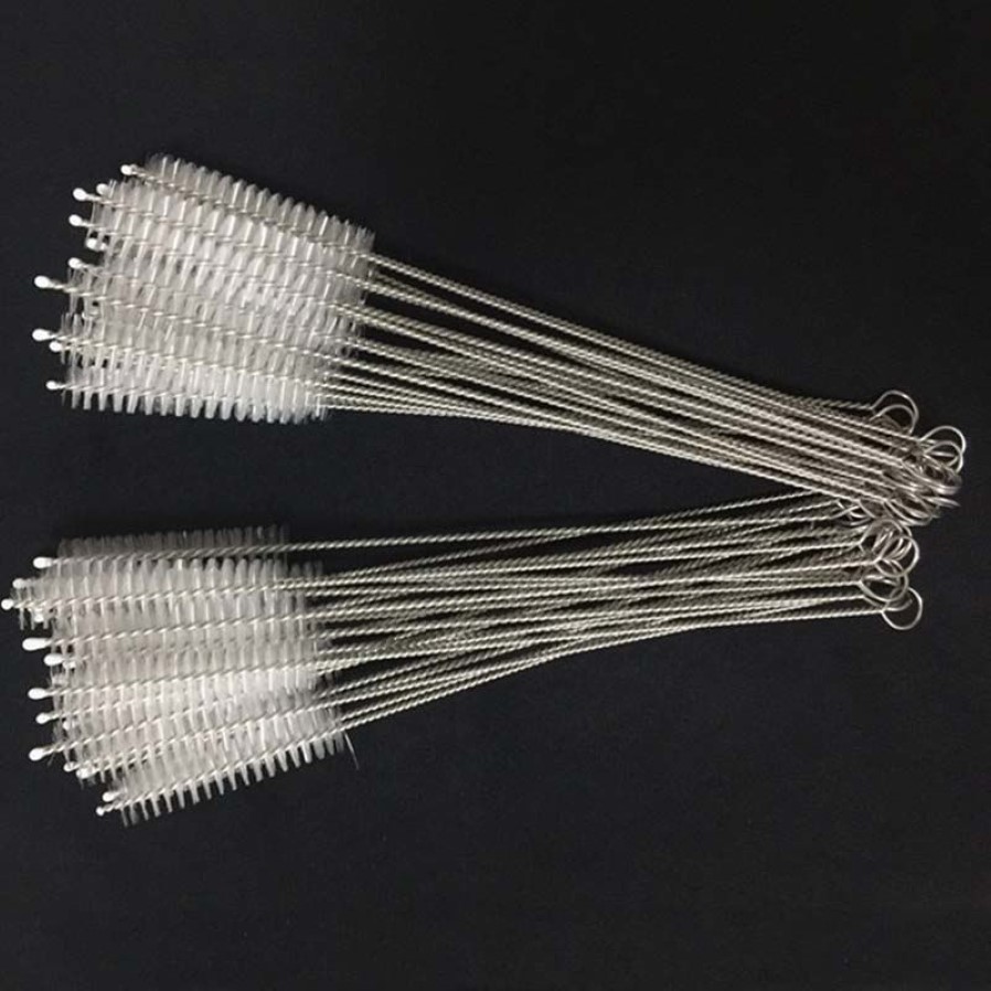 Thickened Stainless Steel Straw Brush Length 200mm Fit For 10mm Diameter Straws Clear Tube Brush175C