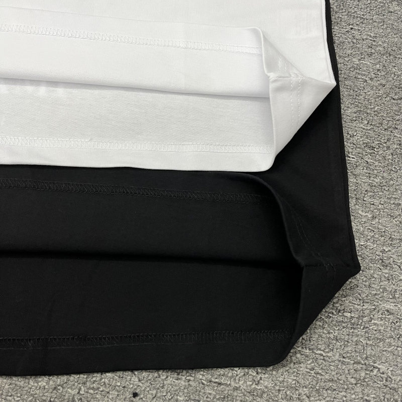 T-shirt noir et blanc pour hommes et femmes, en coton, 2024ss, avec lettres imprimées