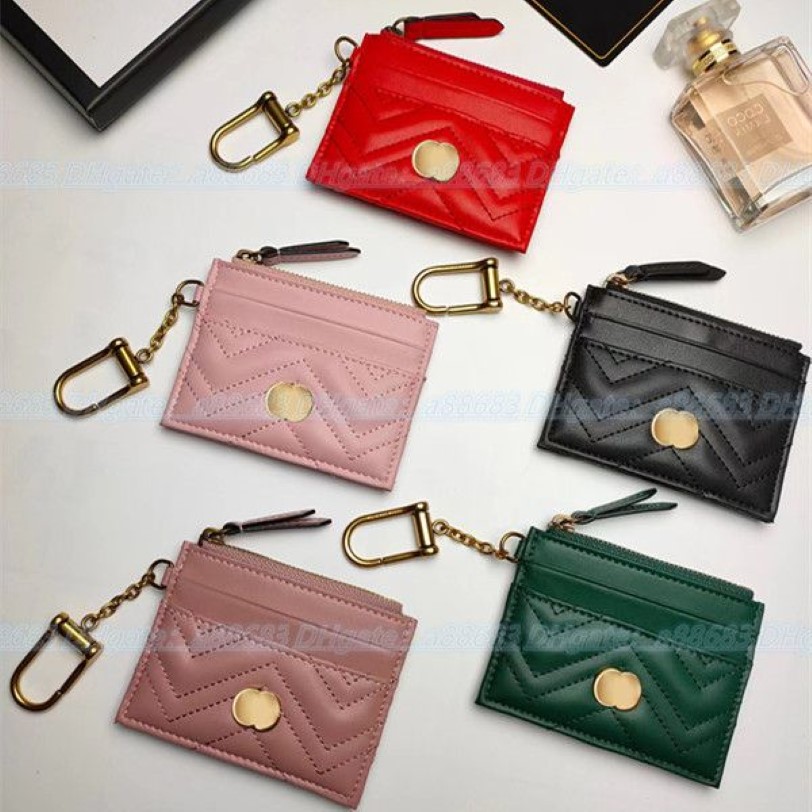 Luxurys Designer Kartenhalter Geldbörse Schlüssel berühmter Beutel Marmont Reißverschluss Brieftaschen Modekarten Hangbag Münzen Echte Männer Brieftasche Leder325q