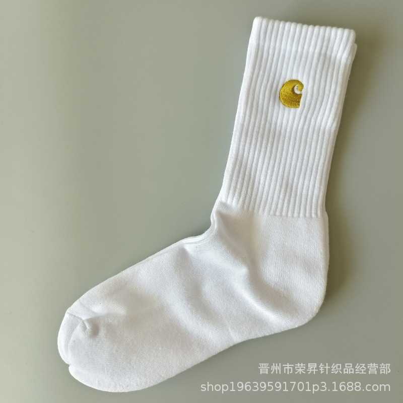 Sonbahar ve Kış Khart çoraplar kalınlaştırılmış havlu dipleri spor çorapları yüksek tüp altın işlemeli trend kaykay çorapları iş çorapları