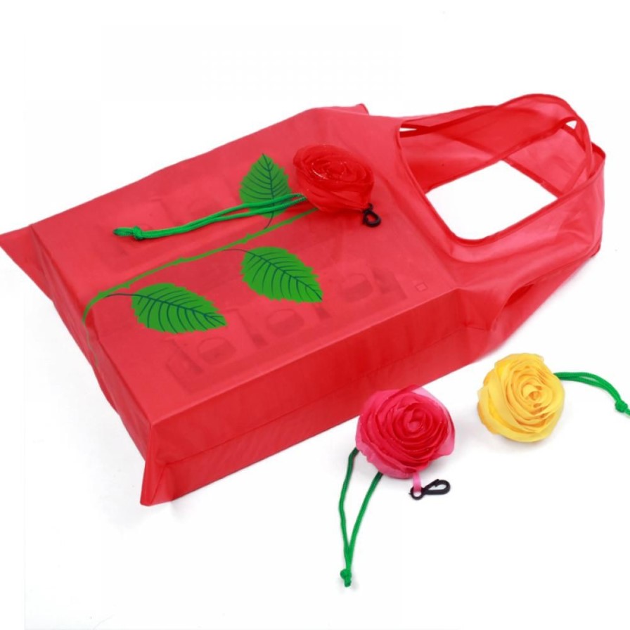 Einkaufstaschen ISKYBOB Chinesischer Stil Rose Blumen Handtasche Wiederverwendbare Falttasche Tote Eco Storage265C