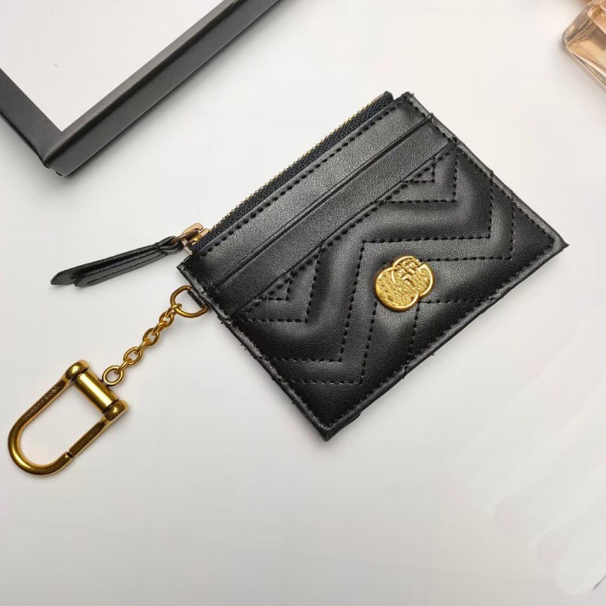 22SS Designer Monety torebki Uchwyt Mężczyzn Karty Women Holders Black Lambskin Mini Portfels Moneta Skórzowa torba 266t