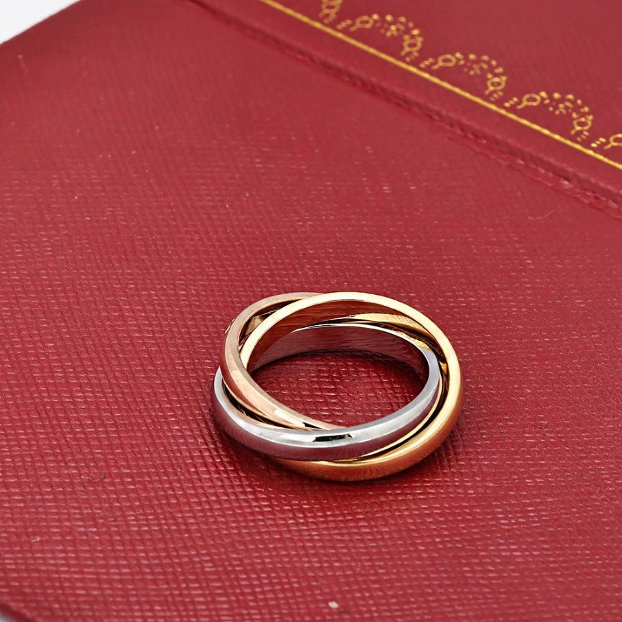 Тройные перекрещивающиеся кольца с тремя кольцами «Золото, серебро, розовое золото» для женщин и мужчин, для влюбленных, обручальное кольцо из титановой стали 316L Anei244S