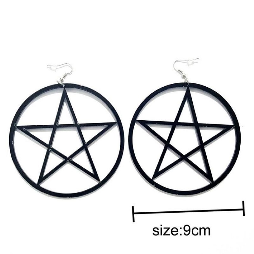 Dangle Lustre À La Mode Acrylique Grand Rond Pentagramme Boucles D'oreilles Pour Les Femmes Rose Cercle Étoile Pendientes Punk Parti Bijoux Cadeau2983