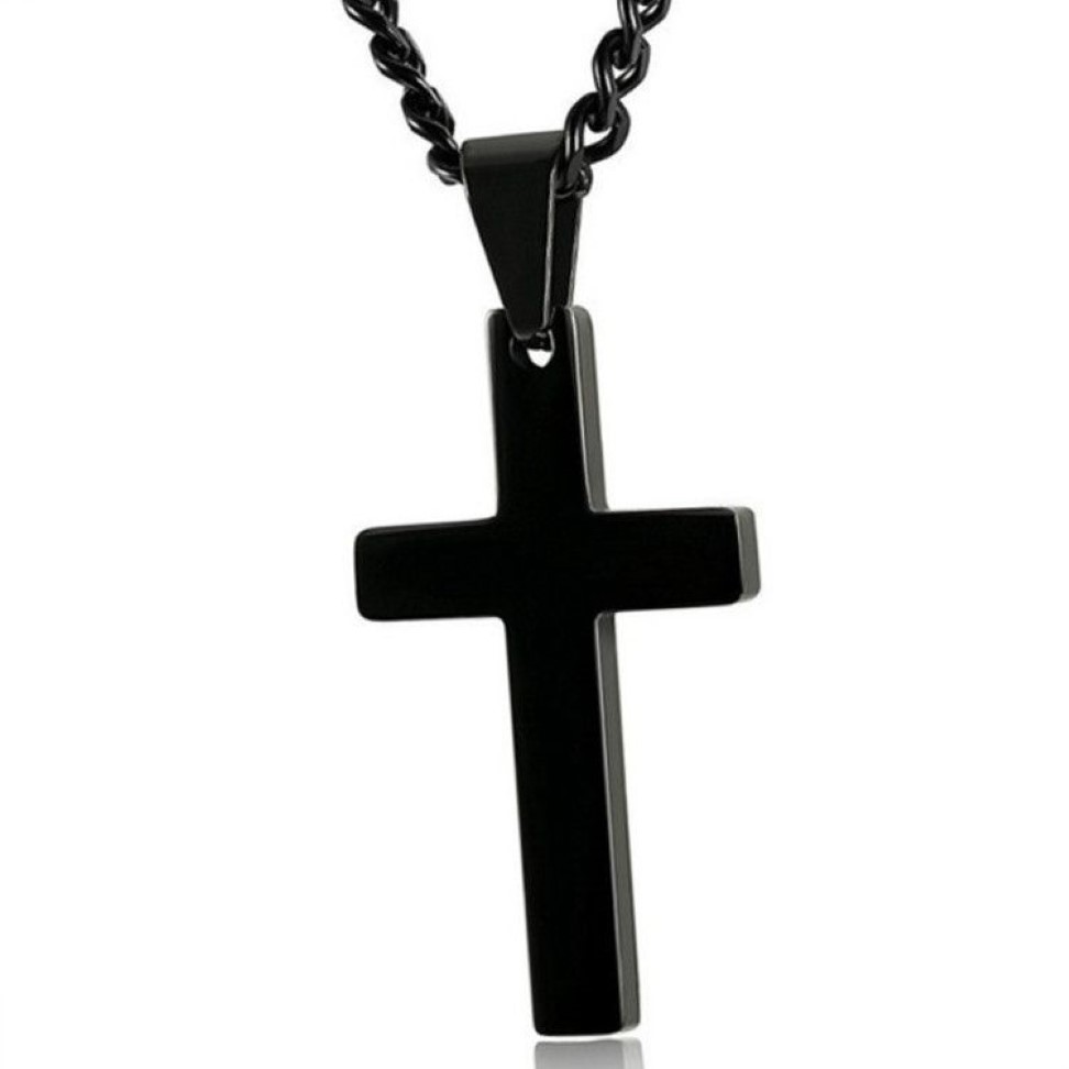 Europeisk och amerikansk personlighet Cross Pendant Men's Necklace hela kvinnors halsband253T