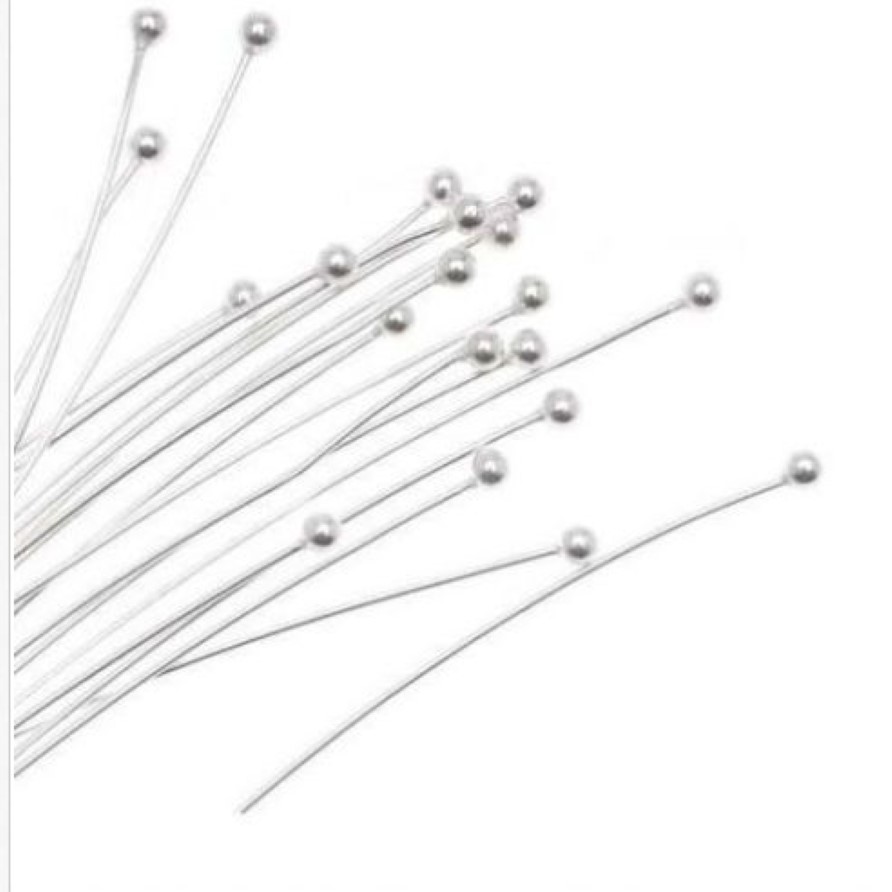 Silver Plated Ball Head Pins For Jewelry Making 18 20 24 26 30 40 50mm296K