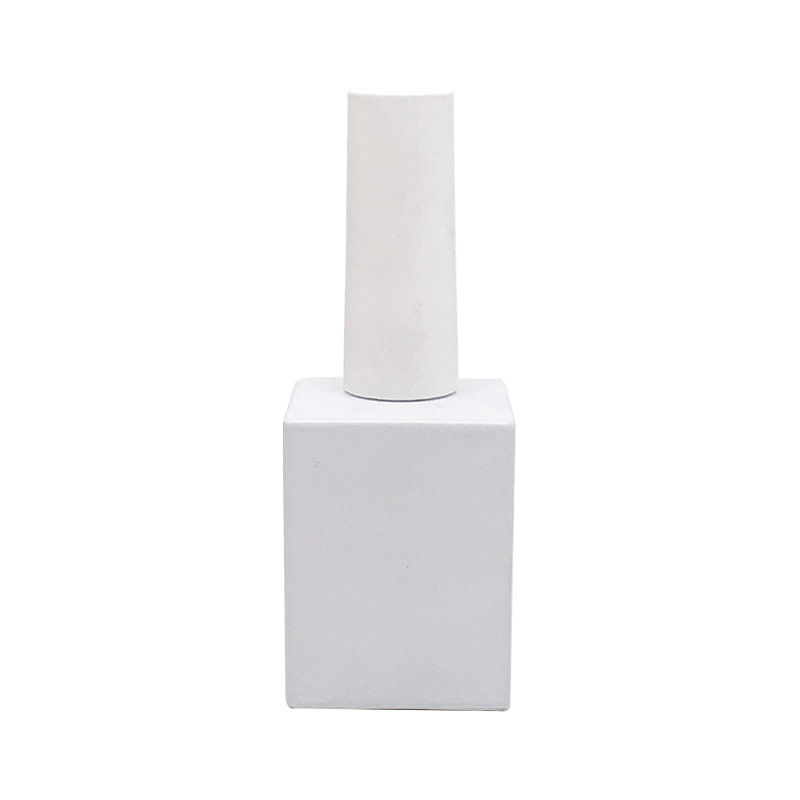Botella de esmalte de uñas de 15ml con cepillo, bote cosmético de vidrio blanco y negro, botella de embalaje de aceite para uñas, botella de muestra para decoración de uñas