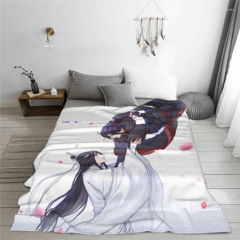 Cobertores Grandmaster do cultivo demoníaco The Untamed Fleece Throw Blanket Lan Zhan Wei Wuxian Yaoi para cama de quarto Throws246Y