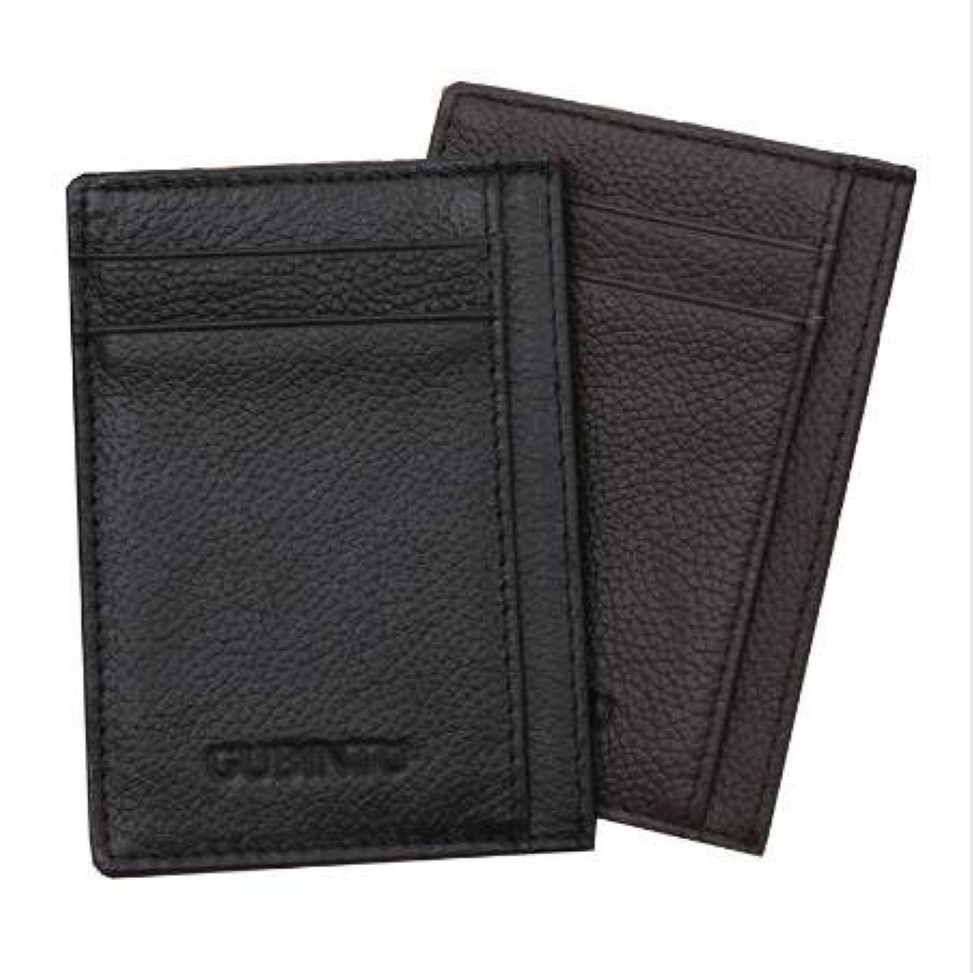 GUBINTU Genuine Leather Men Slim Front Pocket Card Case Credit Super Thin Fashion Card Holder trave wallet tarjetero hombre292q
