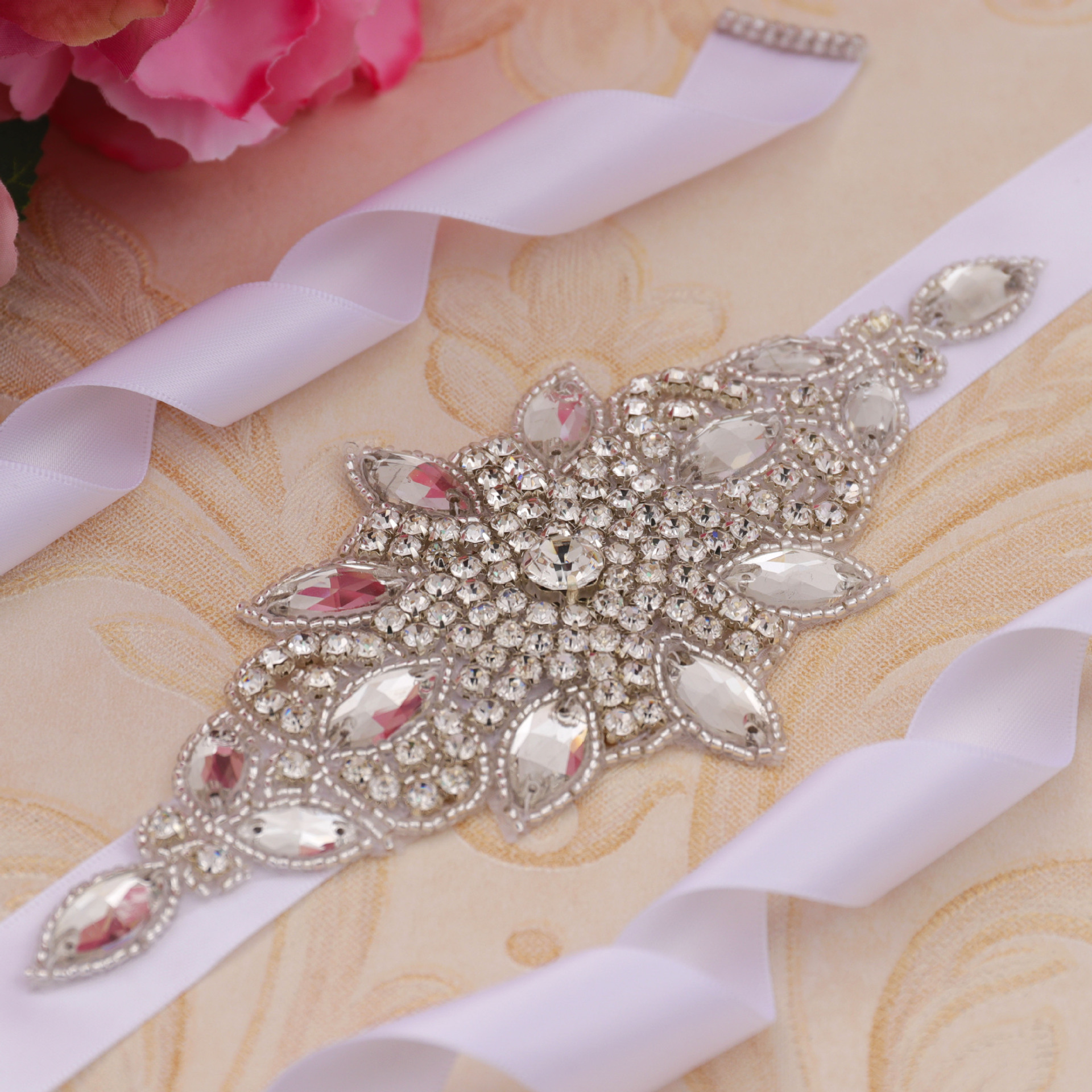 Wholesale Bridal Dress Accessory Crystal Rhinestone Wedding Dress Sash Belt 2460